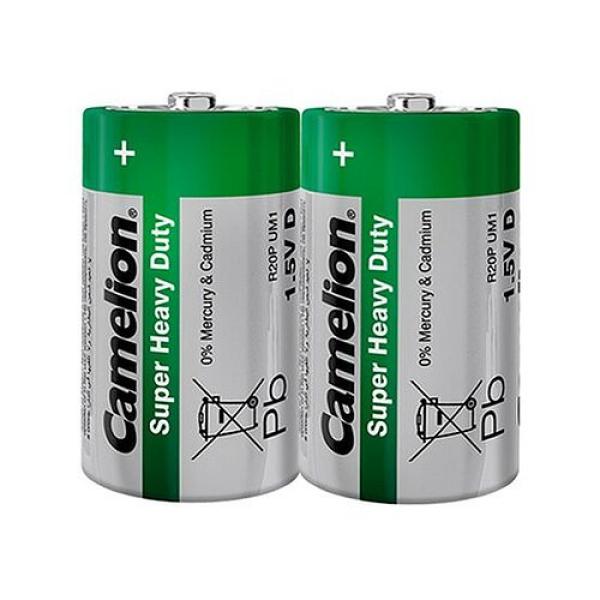 Camelion Super Heavy Duty Mono D R20 Zink Kohle 2 Batterien Folie